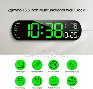 Digital Wall Clock With Timer and Adjustable LED Lights