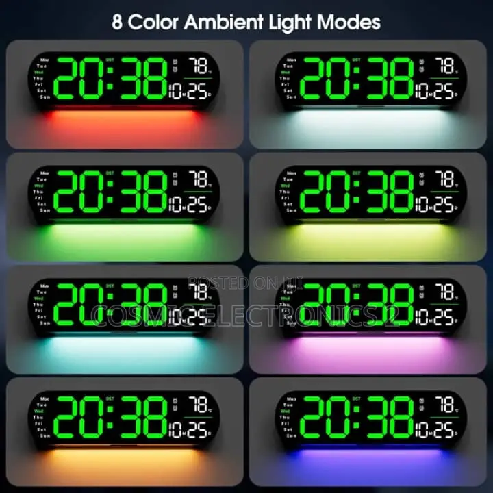 Digital Wall Clock With Timer and Adjustable LED Lights