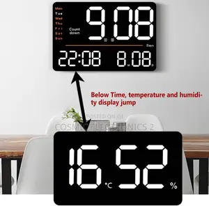 LED Digital Wall Clock With Multi-Functional Display