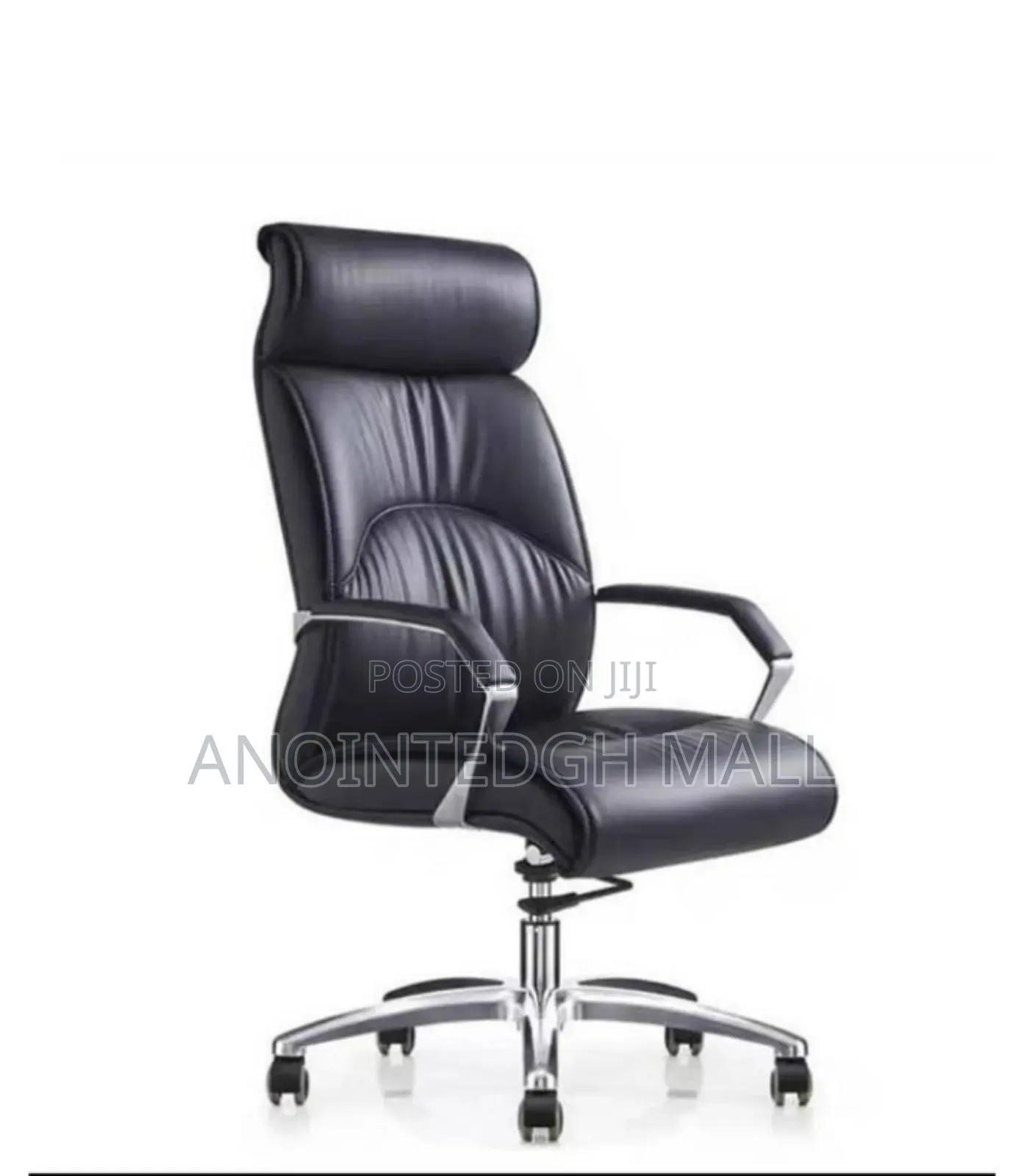 Executive Leather Swivel Chair - Black