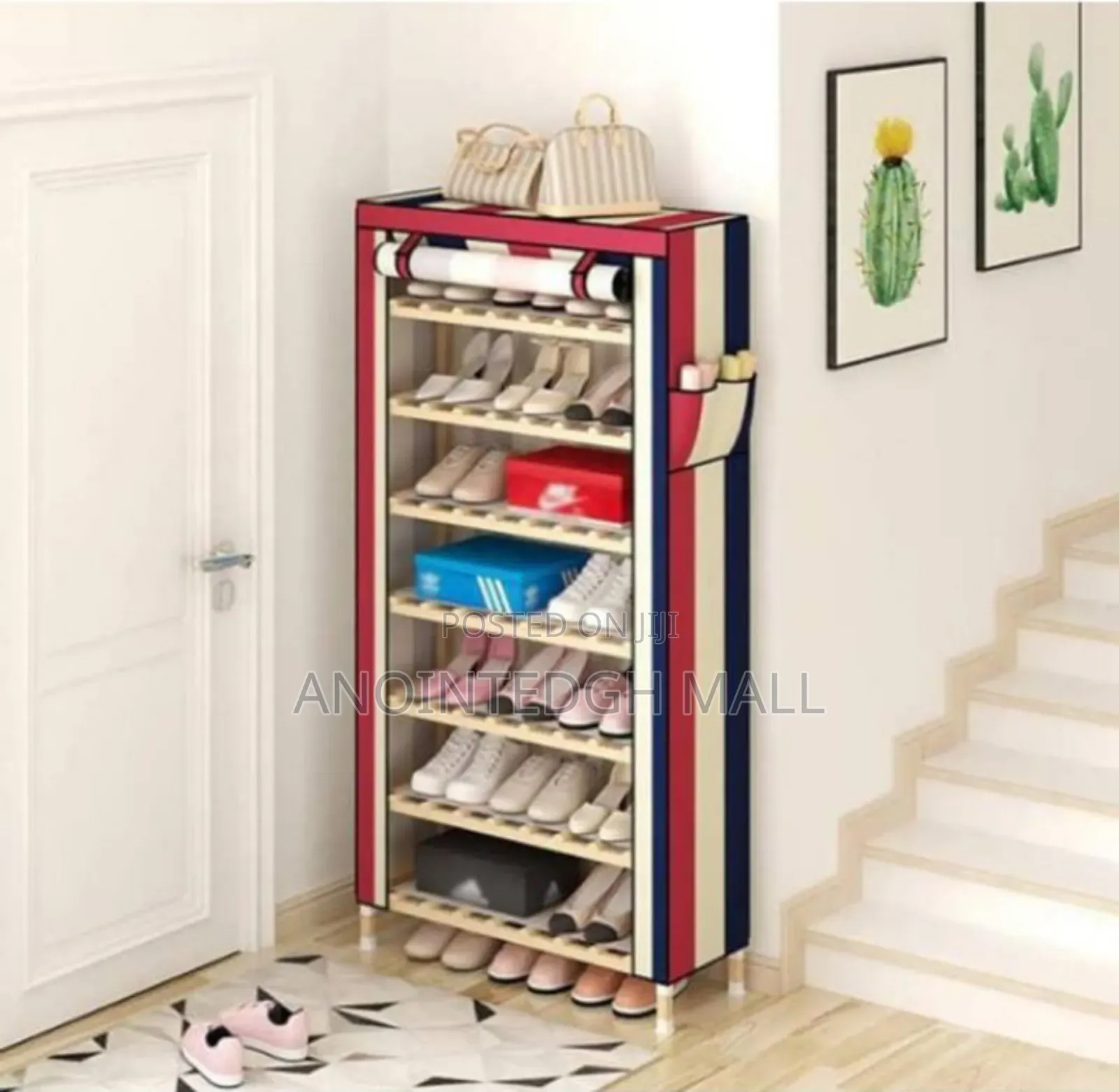Wood Shoe Rack 9 Tier - Multicolor