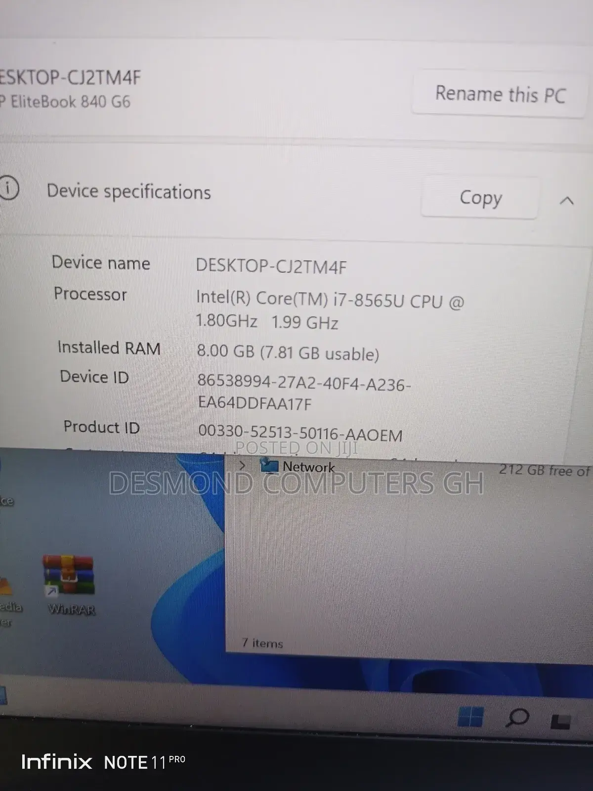 Laptop HP EliteBook 840 G6 8GB Intel Core i7 SSD 256GB
