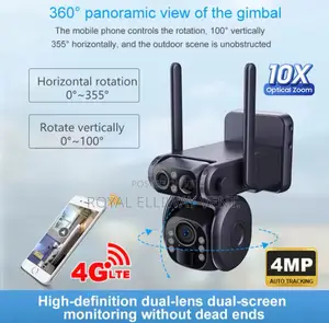 MTN Solar Camera 360° View 2 Lens PTZ Camera(All Networks)
