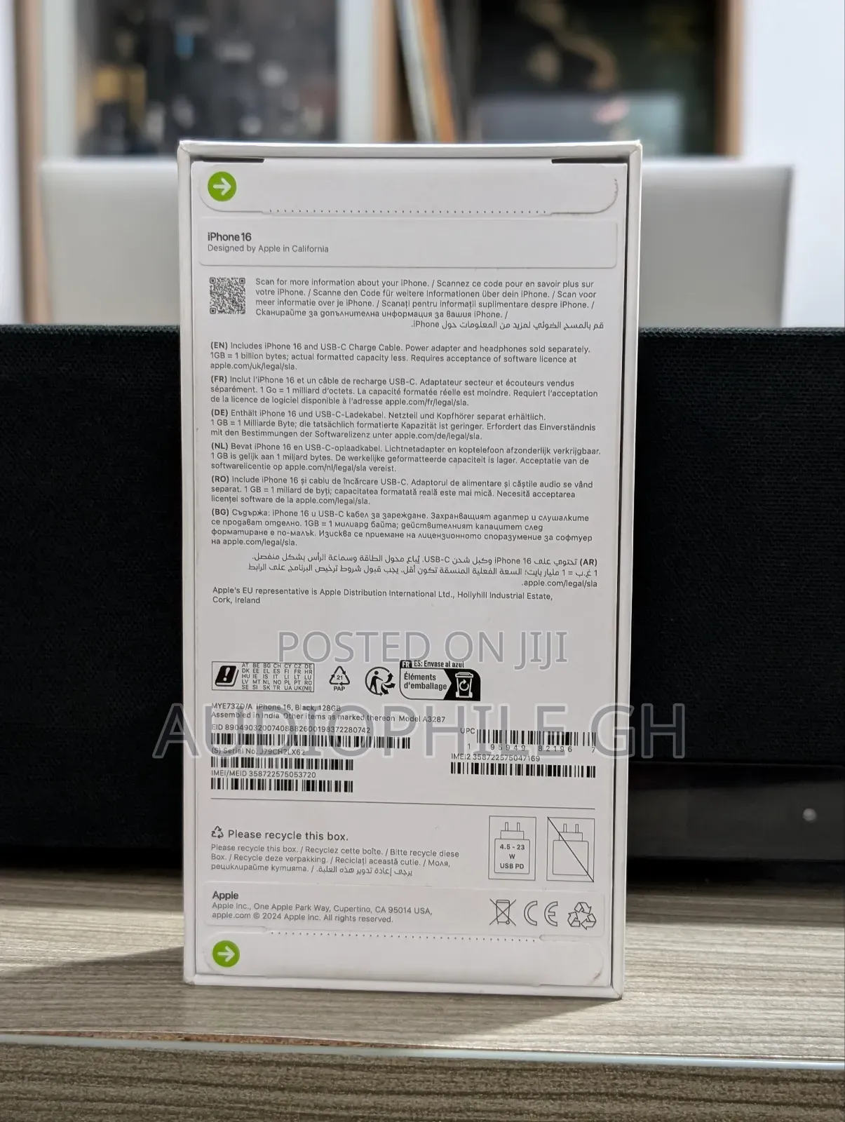 New Apple iPhone 16 128 GB Black