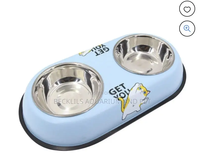 2 in 1 Steel Pet Bowls, Large