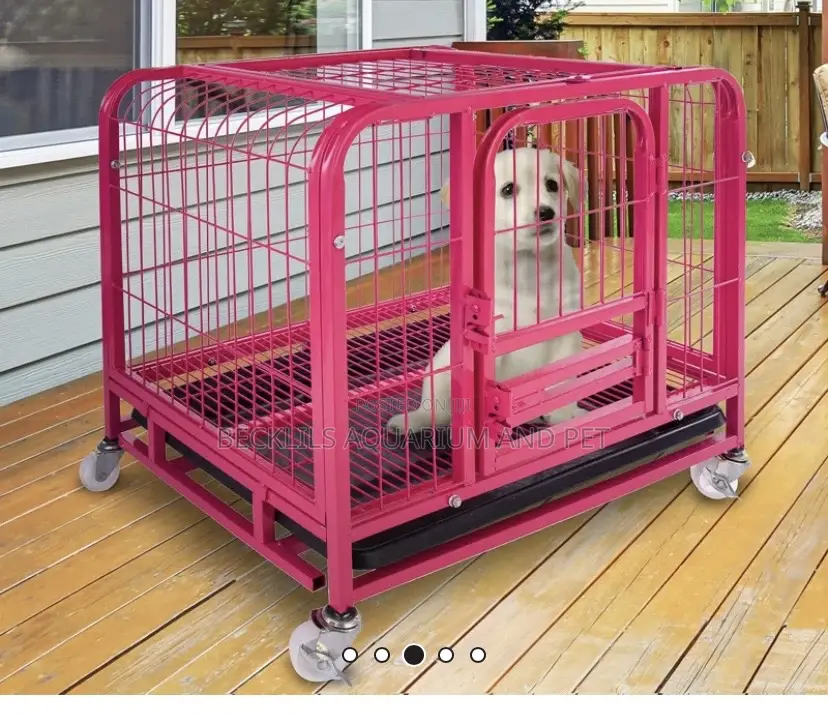 Pink Heavy Duty Dog Cage