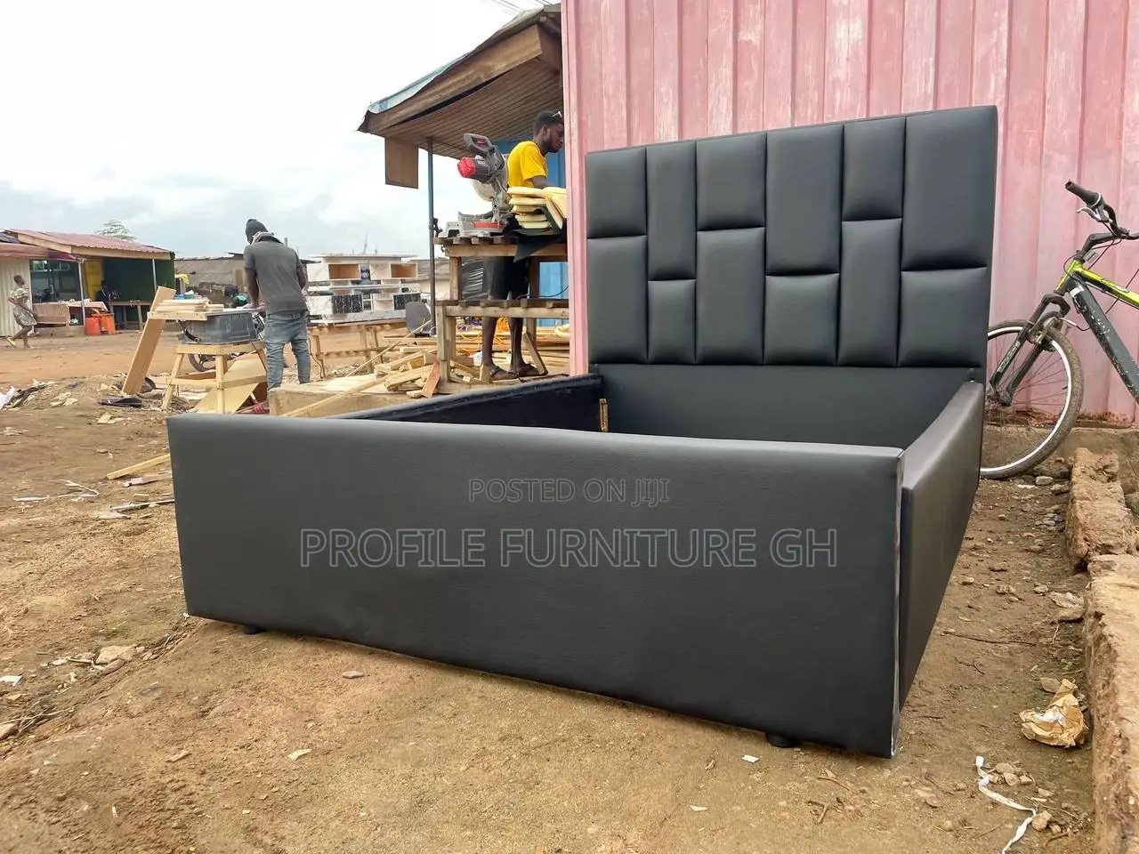 Elysian Black Double Designed Bed-Frame