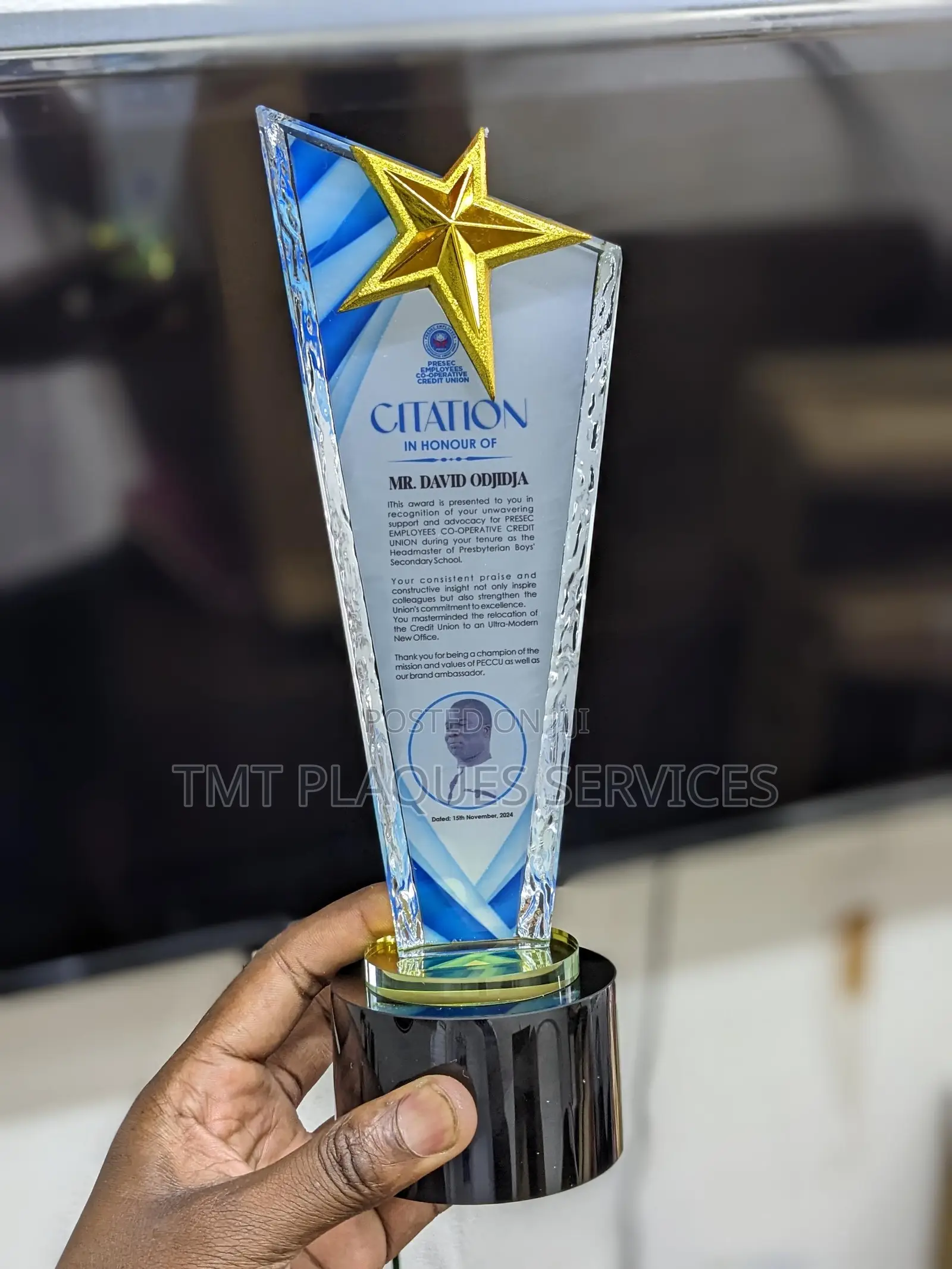 Award Plaque Available