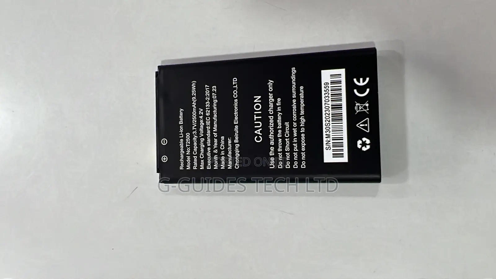 3.7V 2500mah Rechargeable Li-Ion Battery T2500