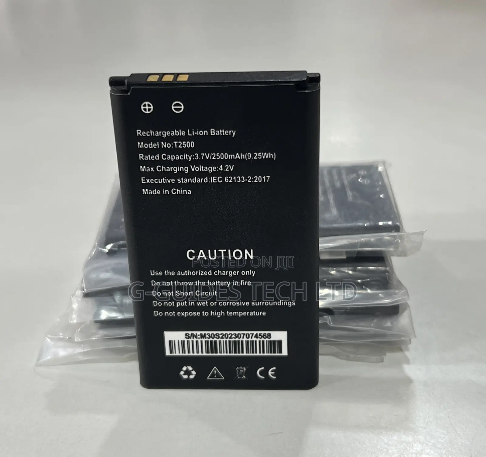3.7V 2500mah Rechargeable Li-Ion Battery T2500
