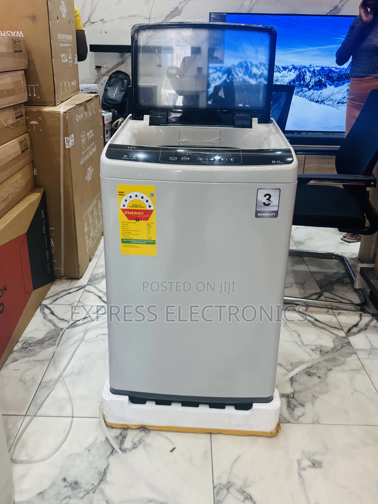 Washing Machine Less Vibrating TCL 8kg Topload