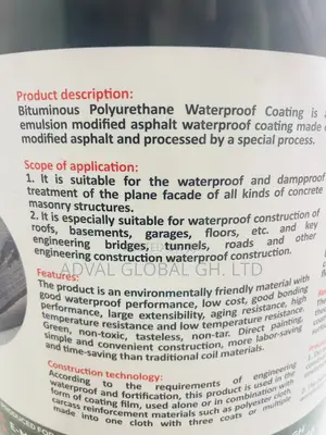 Bituminous Polyurethane (Waterproof Coating)
