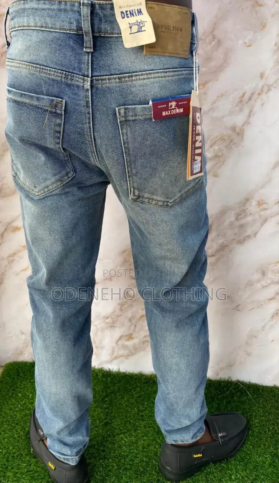 Denim Faded Blue Jeans Trousers for Men