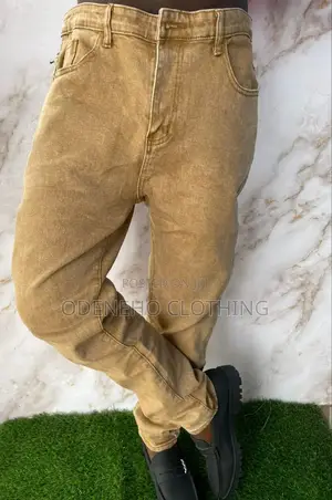 Khaki Coloured Jeans Trousers for Plus Size Men