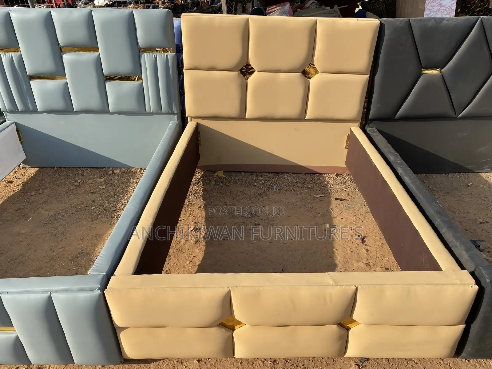 Orange  Leather Bed 