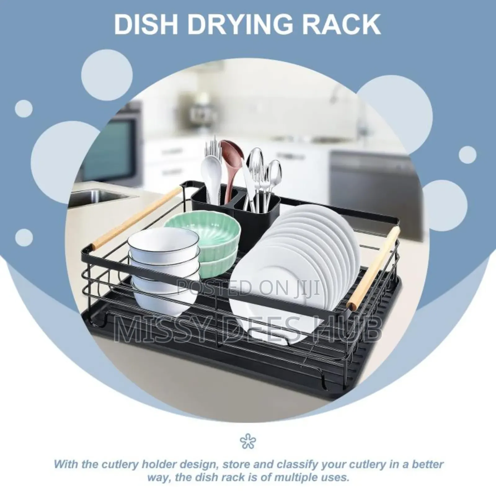 Dish Rack With Wooden Handles