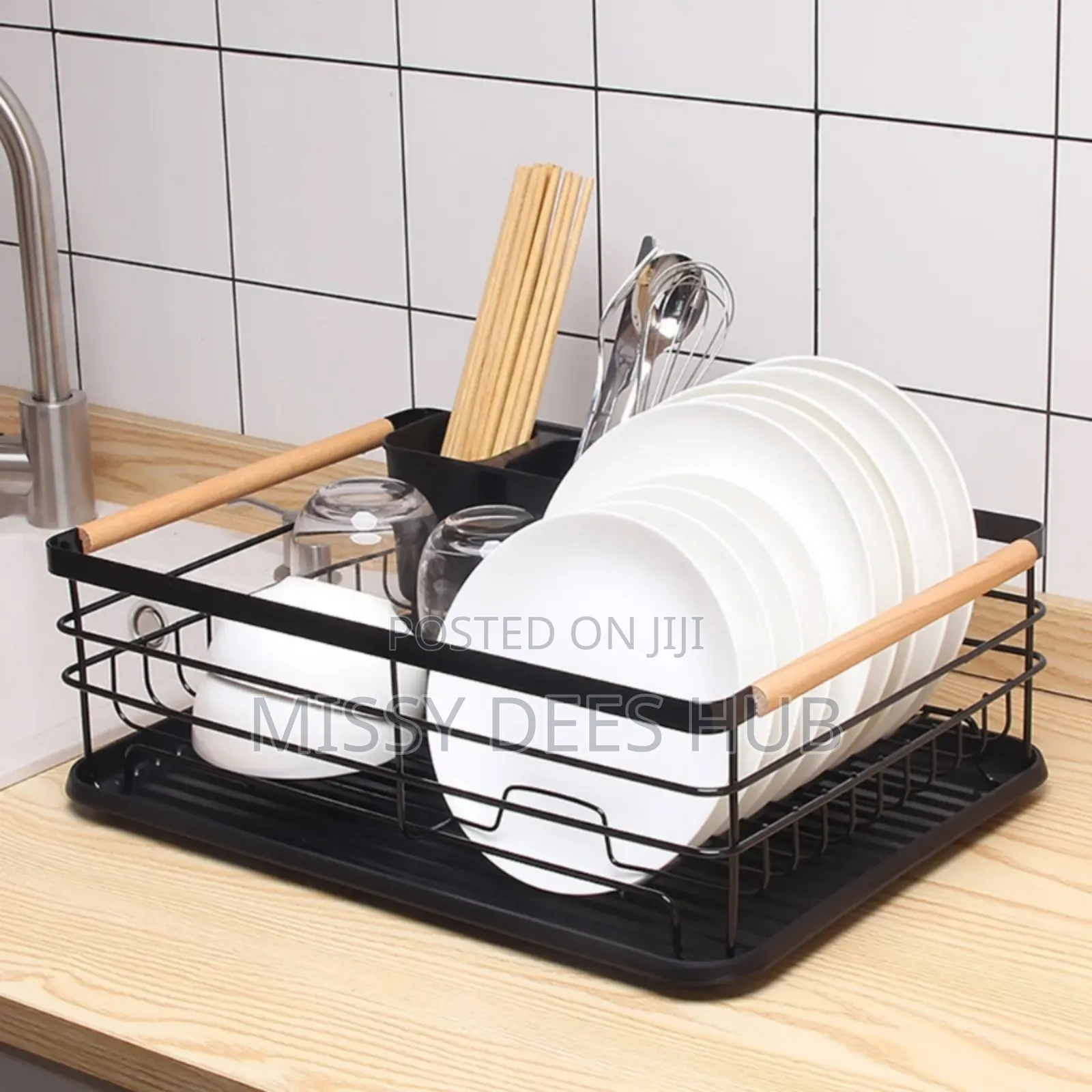 Dish Rack With Wooden Handles