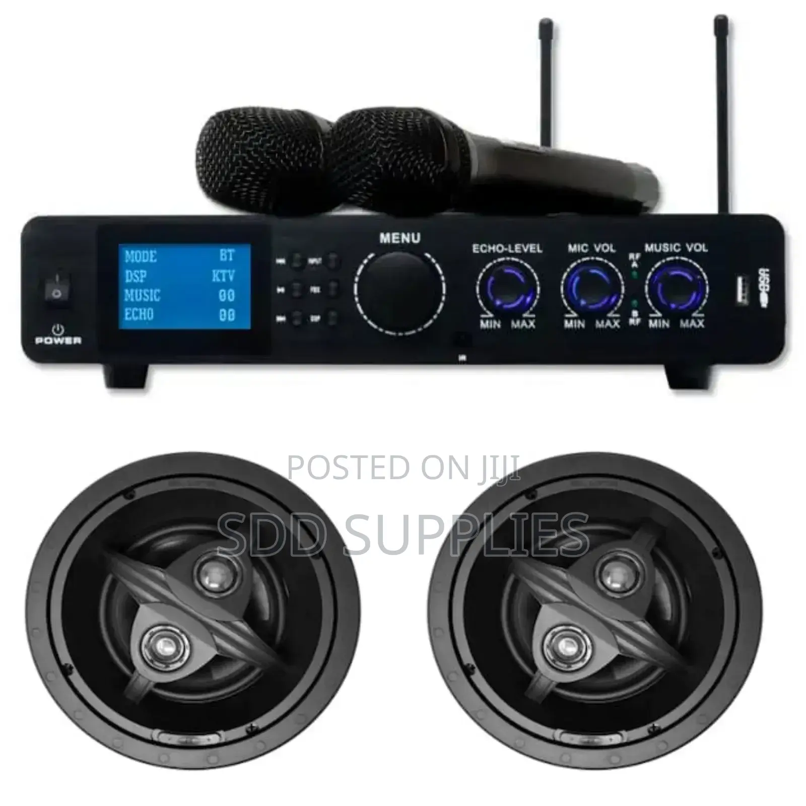 Microphone Karaoke Amplifier 2set Stereo Ceiling Speaker