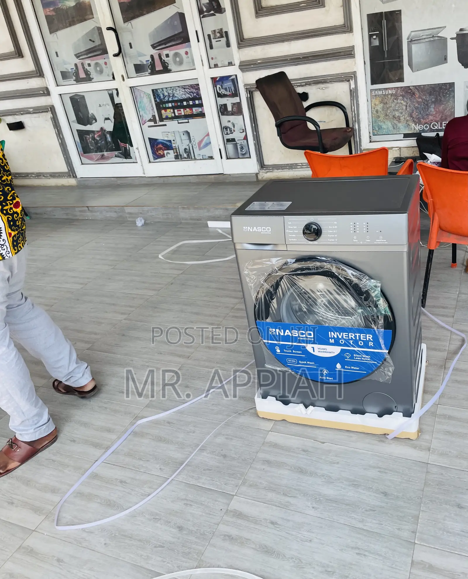 Energy Efficient Nasco 8kg Front Load Washing Machine.