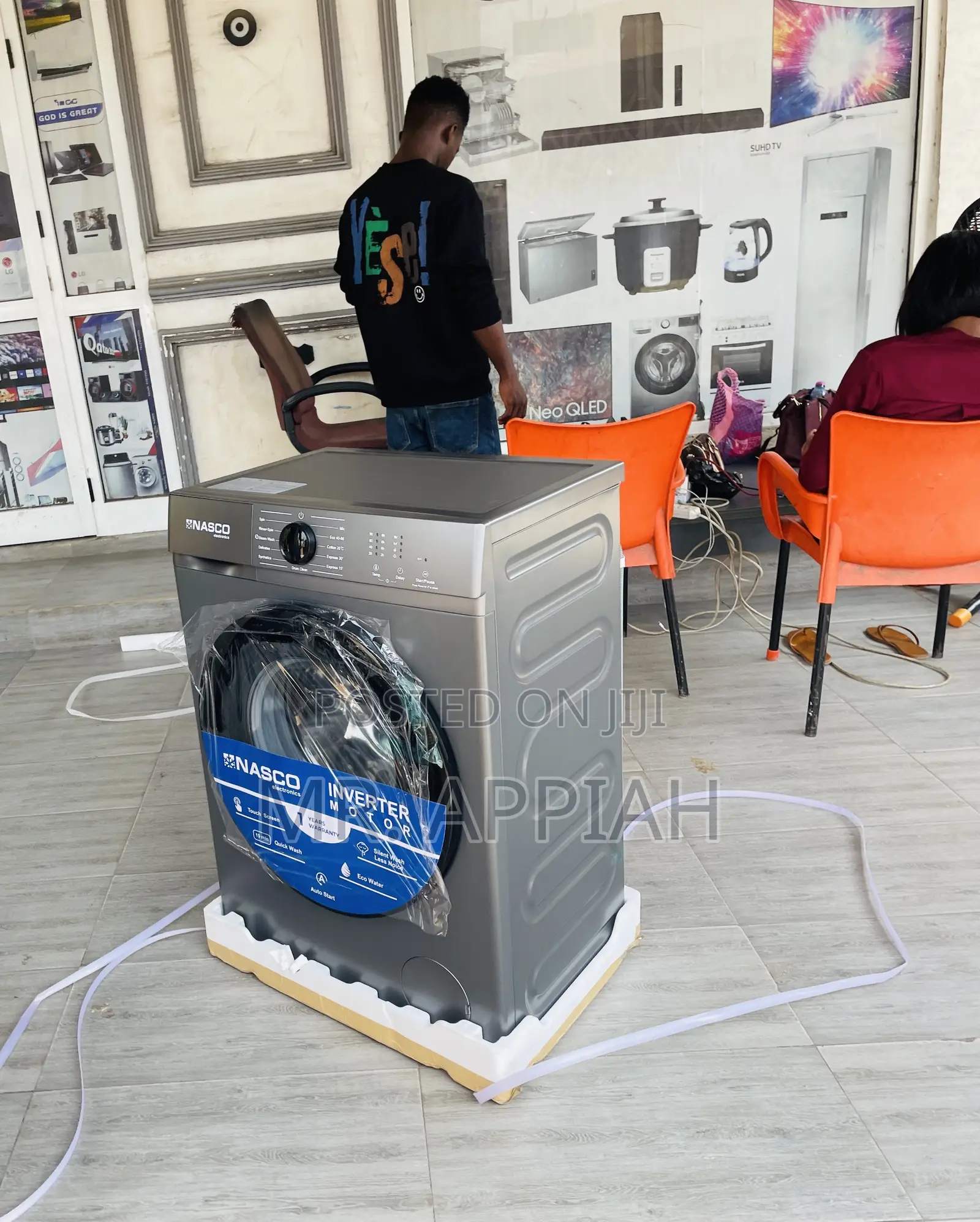Efficient Nasco 8kg Front Fully Automatic Washing Machine.