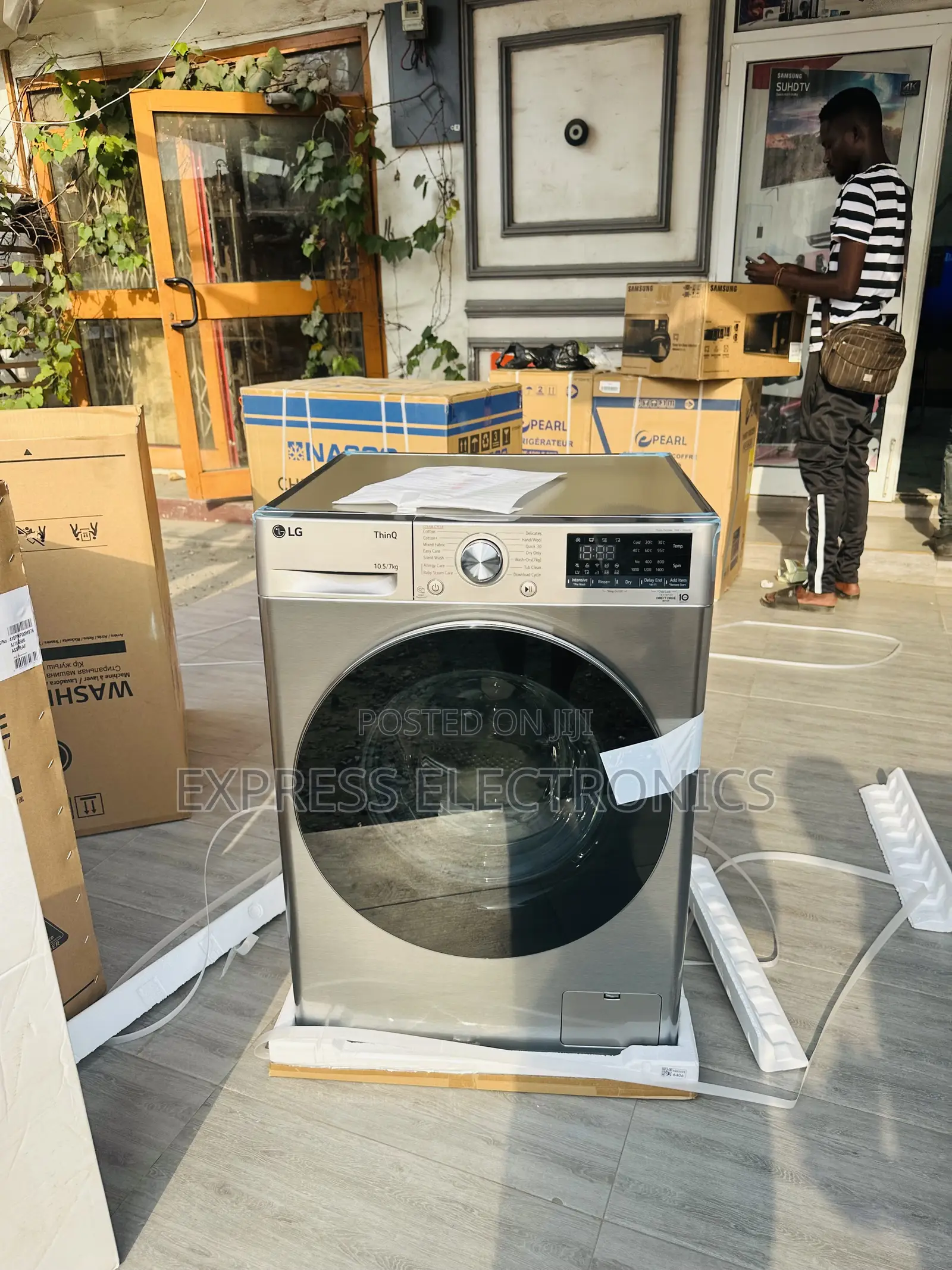 Inverter LG F4V5RGP2T 10.5/7kg Washing Machine Grey