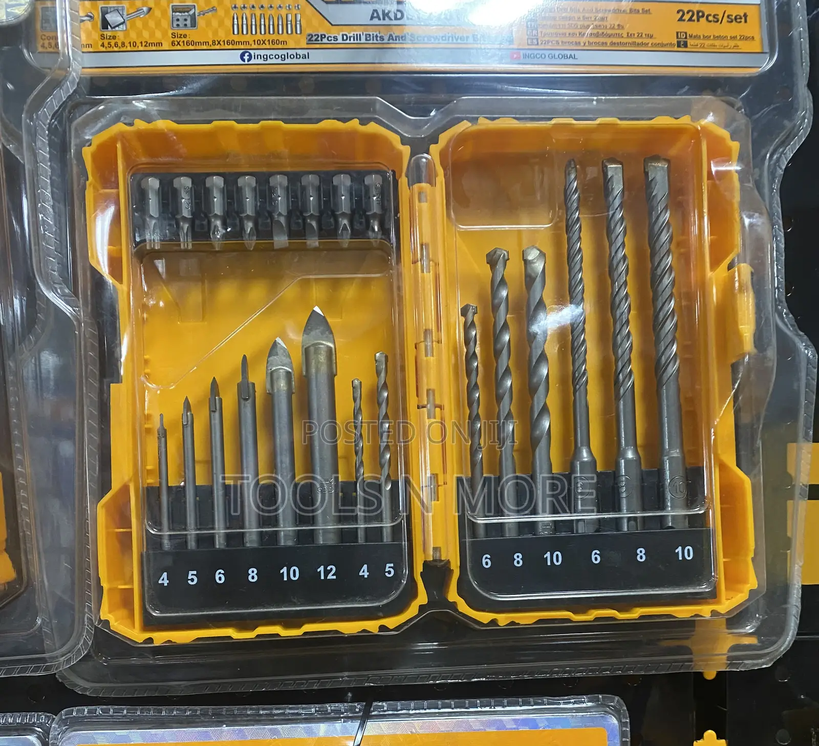 INGCO 22pcs Drill Bits And Screwdriver Bits Set