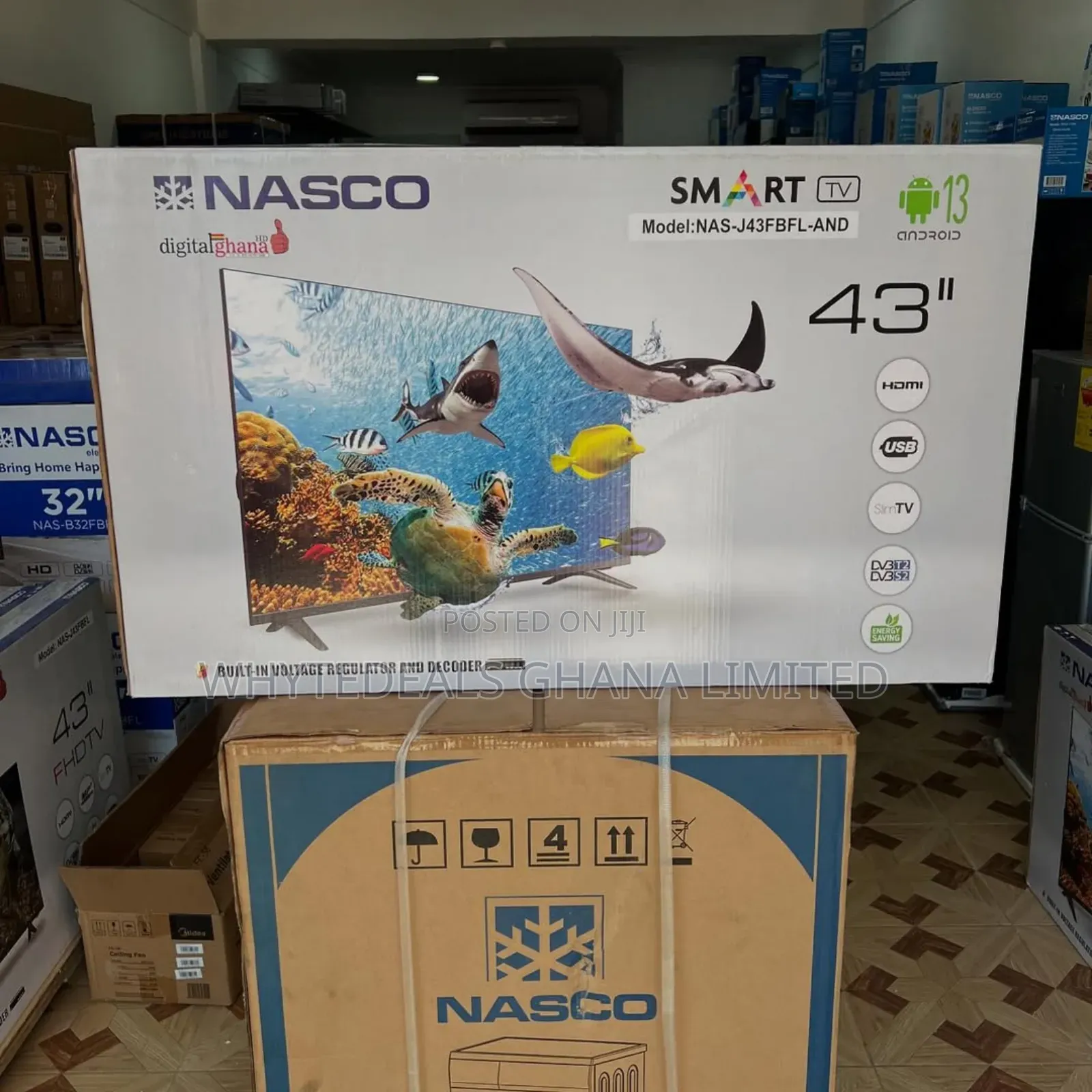 Nasco 43" Full HD Satellite LED TV| USB| HDMI|FRAMELESS 2024