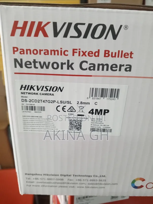 Hikvision 4MP Panoramic Colorvu Fixed Bullet 180° IP Camera 3