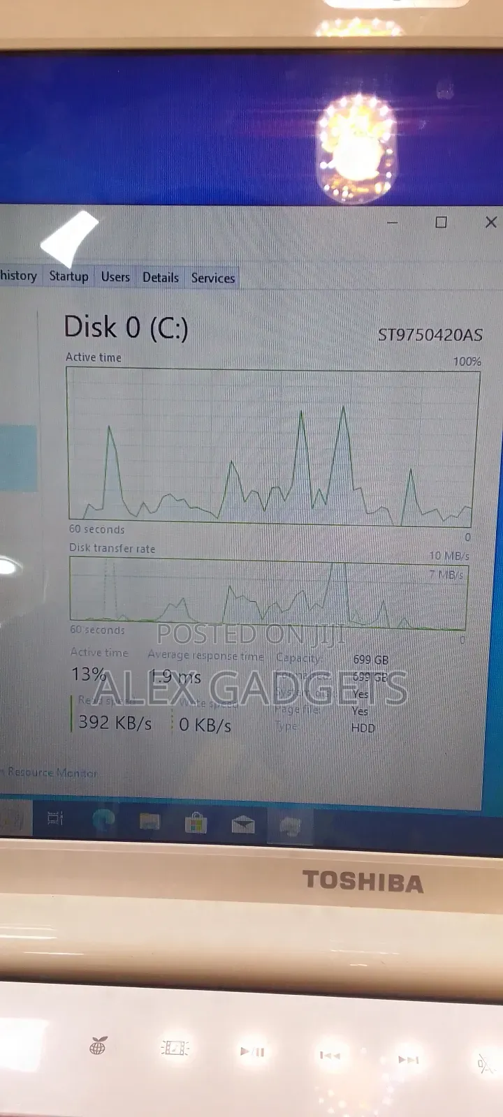 Laptop Toshiba Satellite A500 4GB Intel Core I5 HDD 750GB