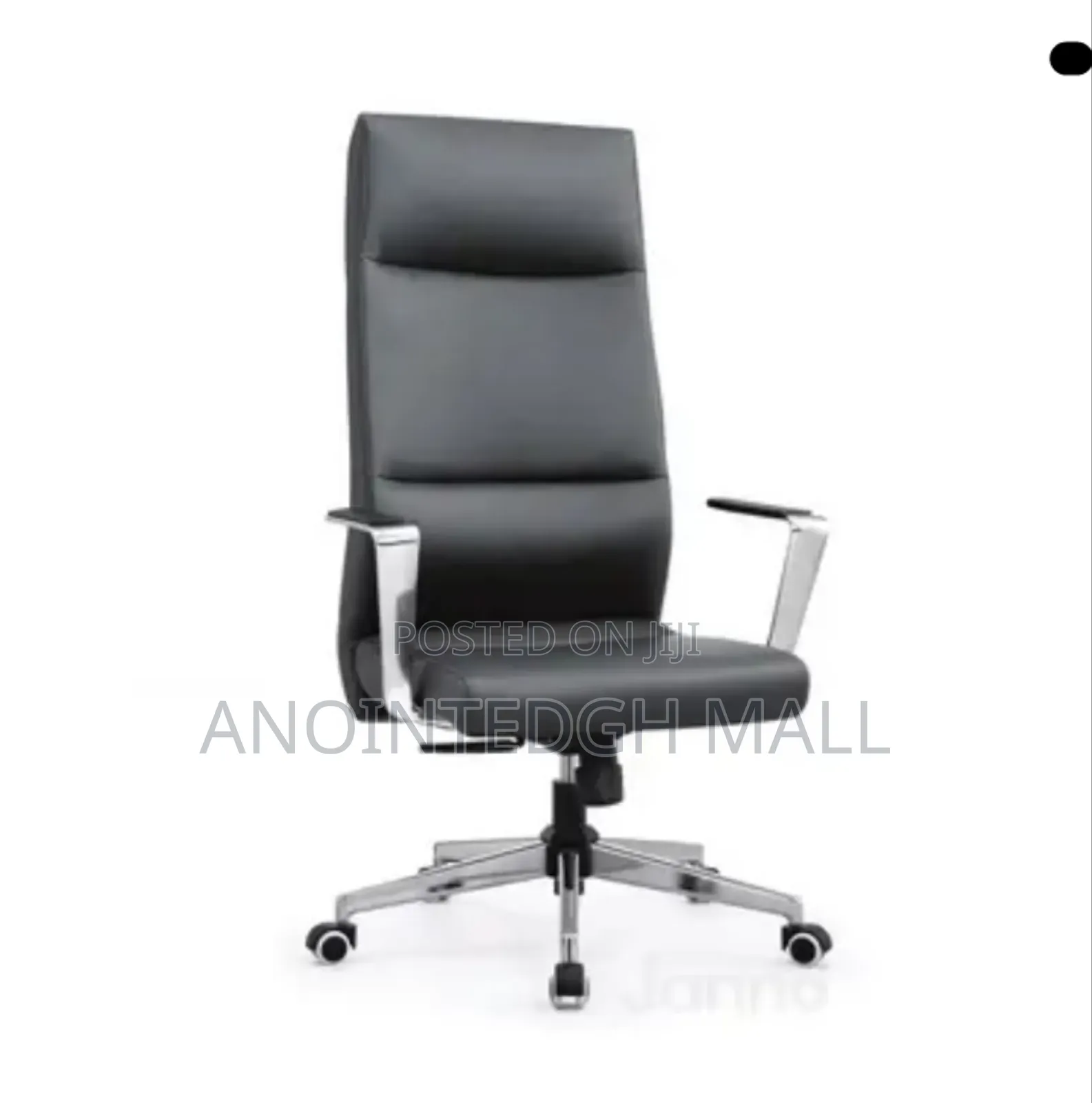 Manager's Leather Swivel Chair - Black