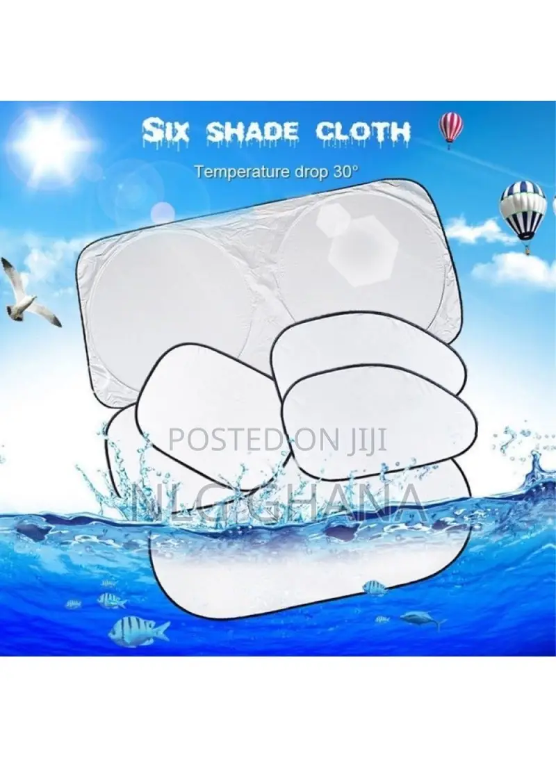 6pcs Car Windshield Sun Shade Cover Set for Front Rear Tvx12876