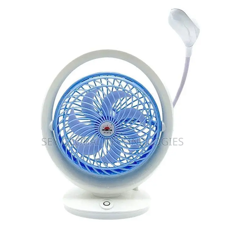 JR-2018 Powerful Rechargeable Table Fan With Ledlight