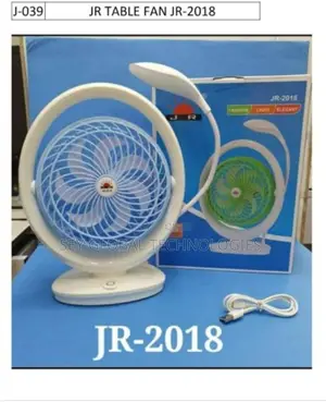 JR-2018 Powerful Rechargeable Table Fan With Ledlight