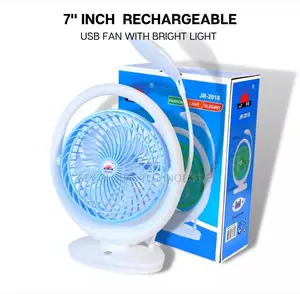 JR-2018 Powerful Rechargeable Table Fan With Ledlight