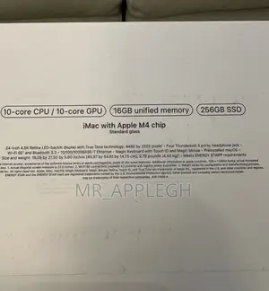 New Desktop Computer Apple iMac M4 16GB Apple M4 SSD 256GB