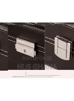 10 Compartments Watch Organizer Box PU Leather Glass Top Dis