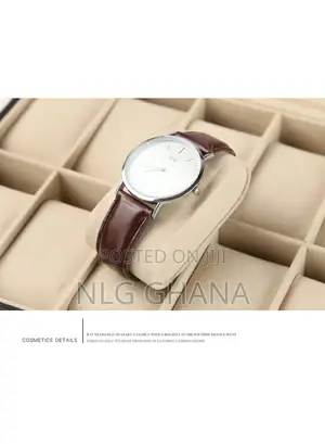 10 Compartments Watch Organizer Box PU Leather Glass Top Dis