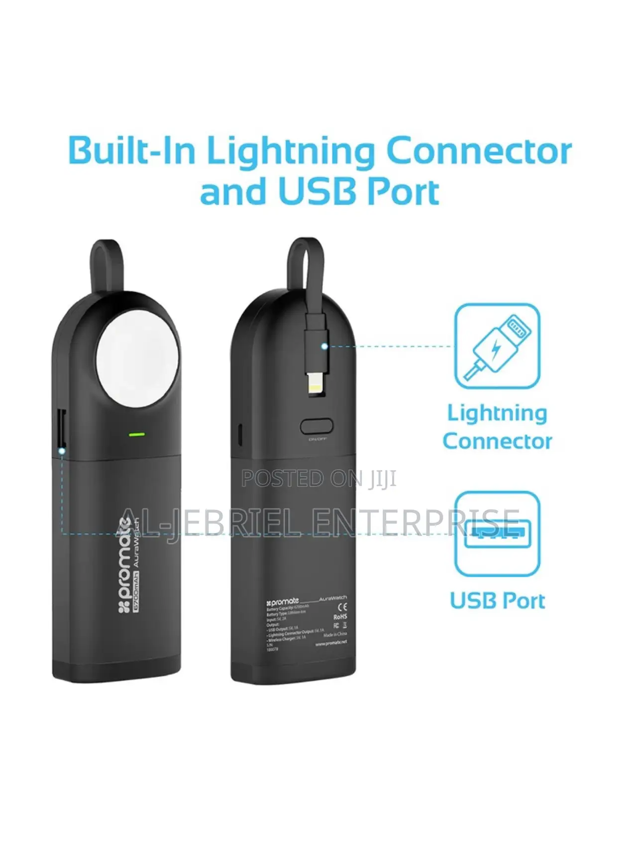 Ultra-Compact 6700mah Promate AURAWATCH Multi Powerbank