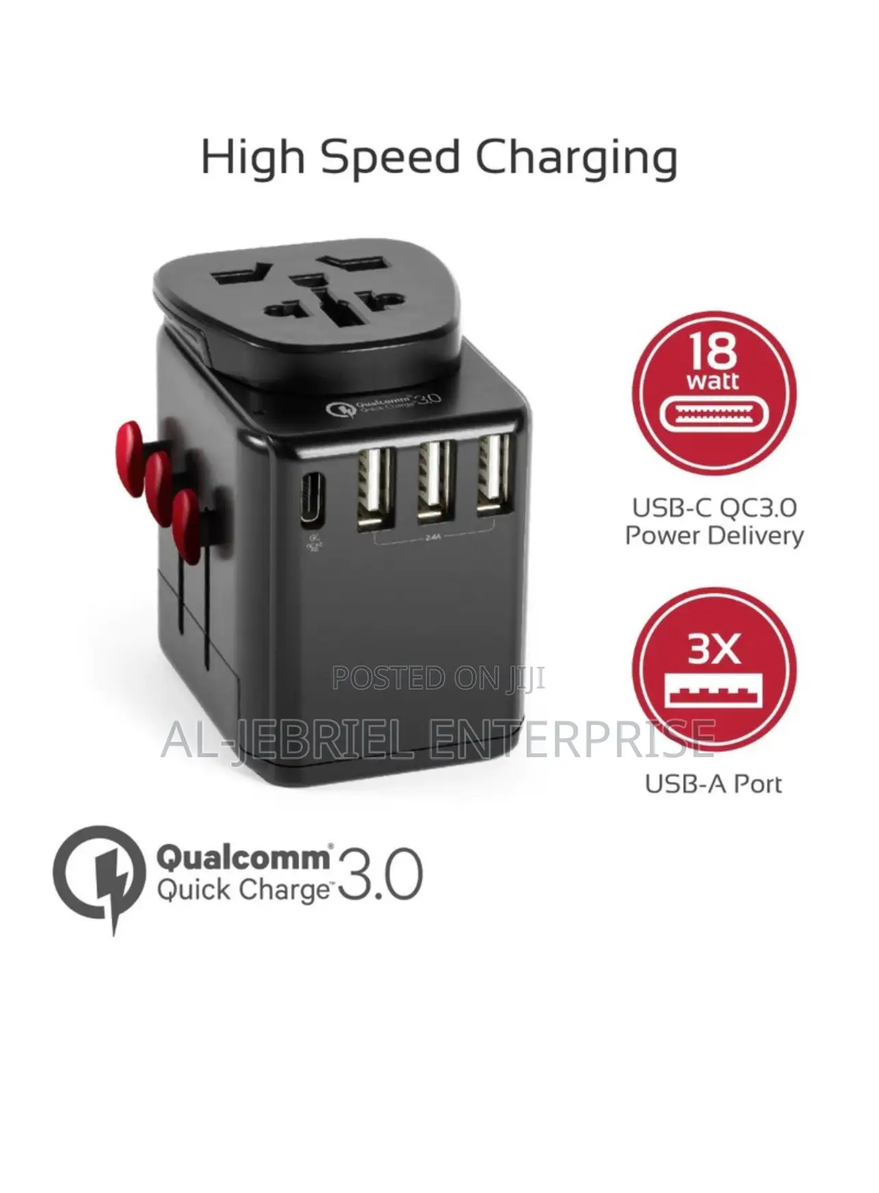 Multi-Plug TRIPMATE-PD18 Promate 30watts Travel Adapter