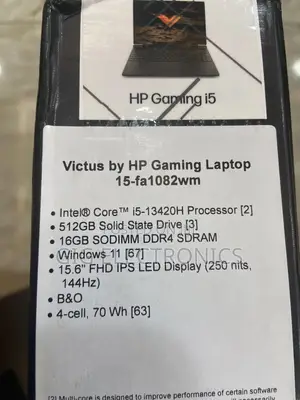 New Laptop HP Victus 15 16GB Intel Core I5 SSD 512GB