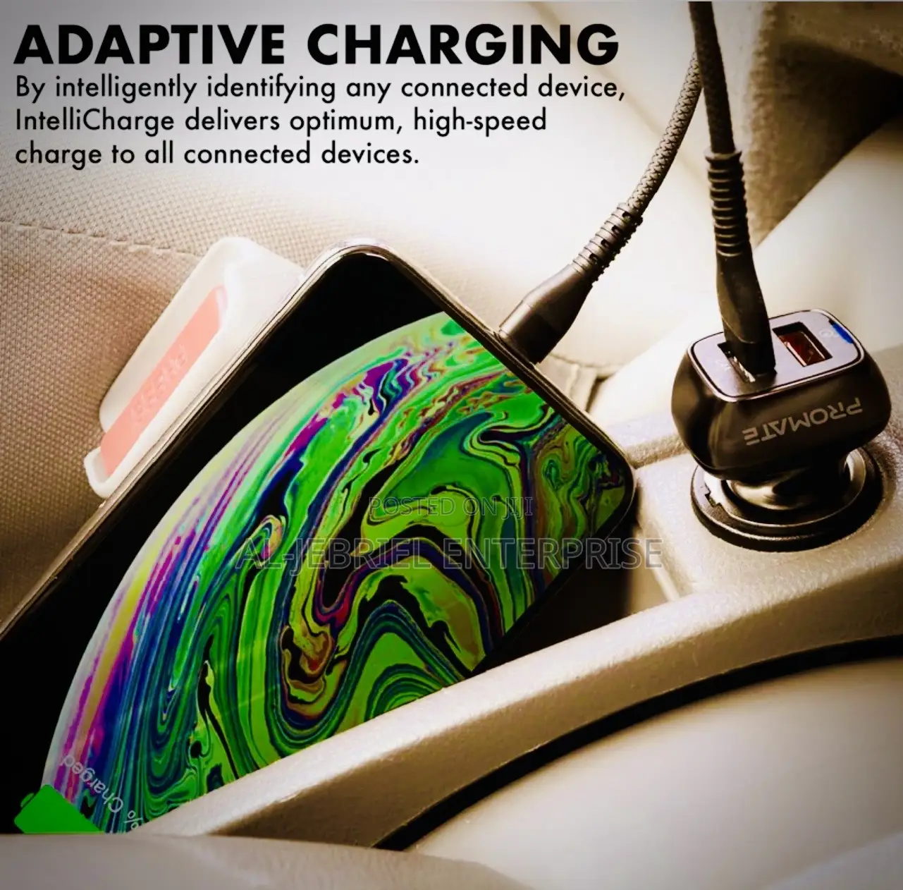 Quick Charge SCUD-30 Promate 30 Watts Dual Ports Car Charger