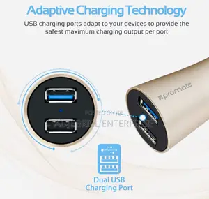 Fast Charge Promate ROBUST QC3.0 Dual USB Ports Car Charger