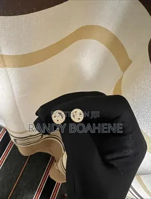 Men Smiley Zircon Stone Gold Colored Earrings