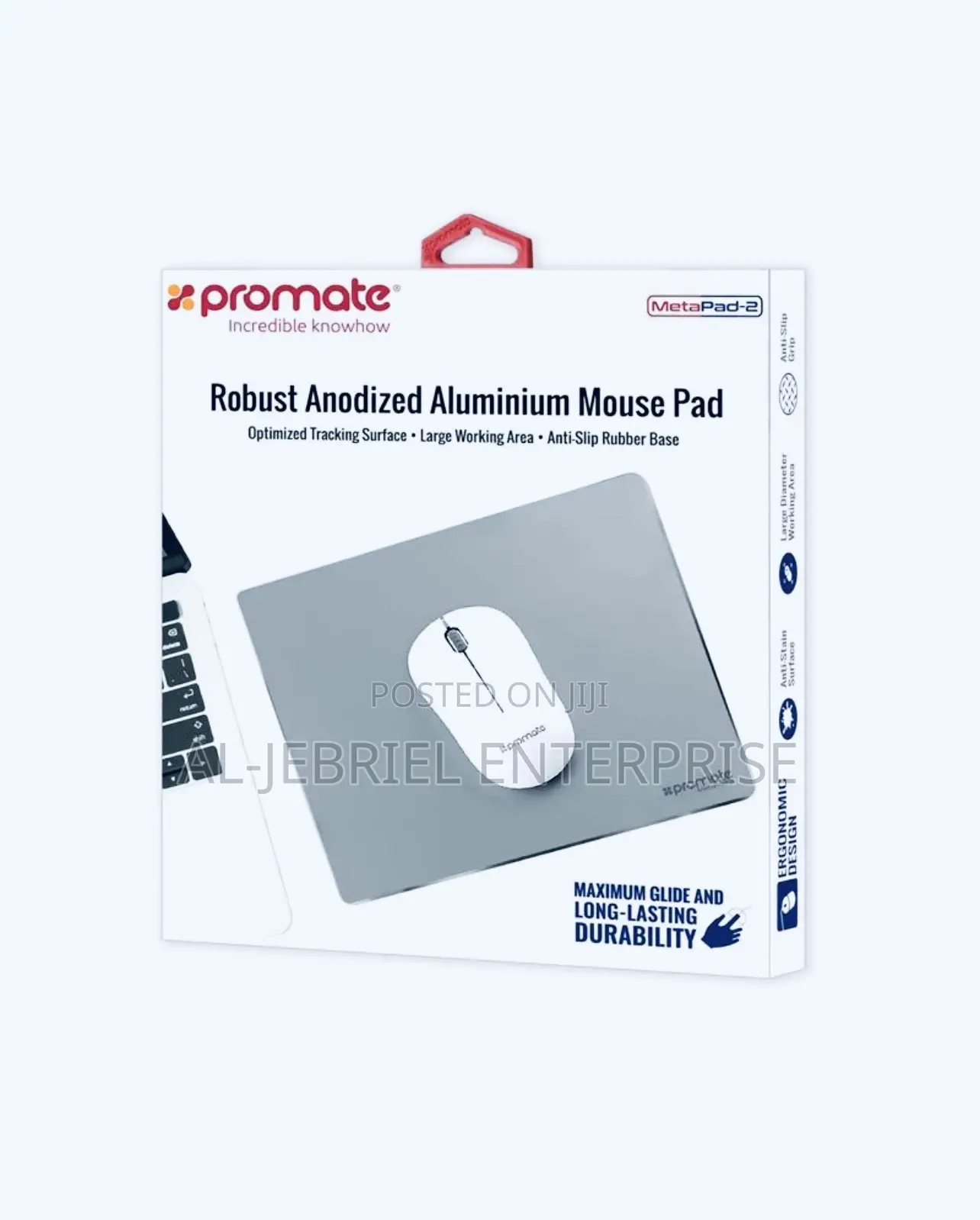 Anti-Slip Promate METAPAD-2 3mm Aluminum Mouse Pad