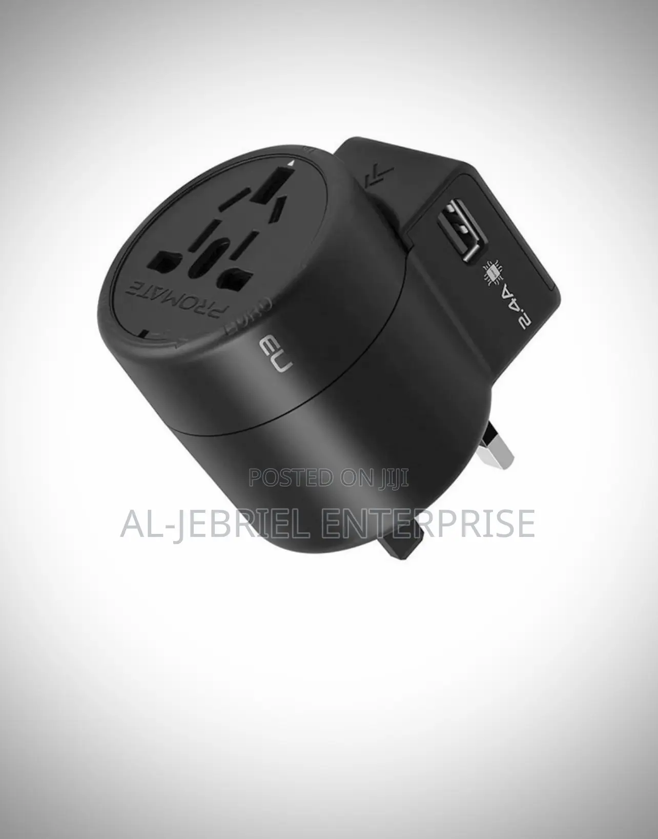Multi-Plug Promate Twist Travel Adapter With USB AC SOCKET