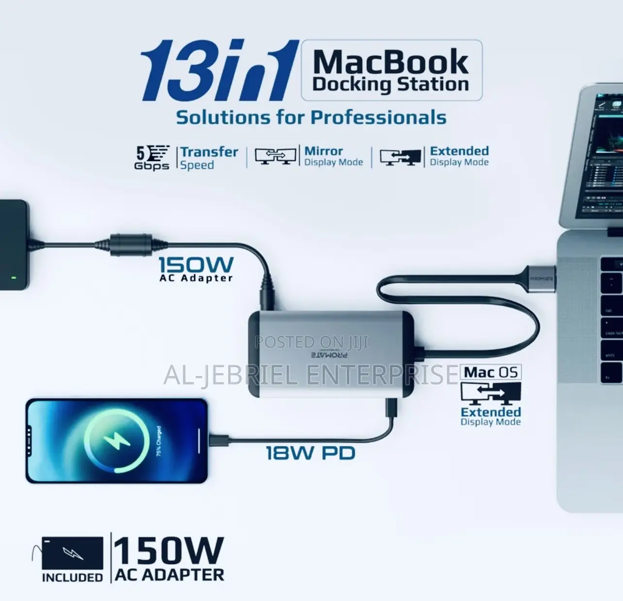 12-in-1 Promate VERSAHUB USB Hub With 100w Power Delivery