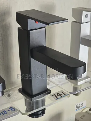 Black Square Basin Tap Hot and Cold Faucet Mixer