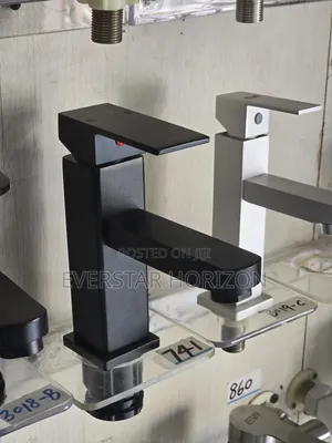 Black Square Basin Tap Hot and Cold Faucet Mixer