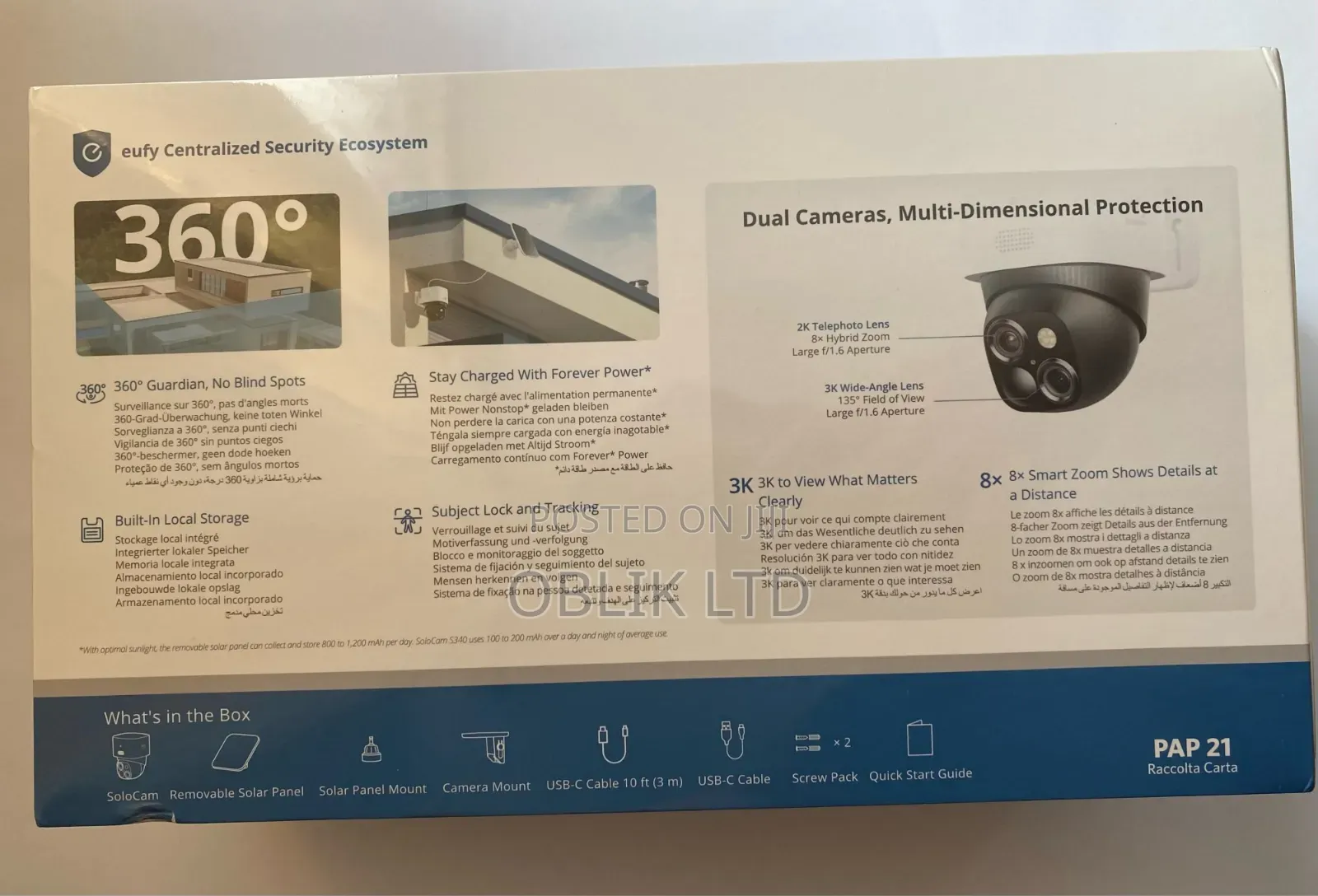 Eufy Solo 360° Solar Powered Outdoor Security Camera - S340