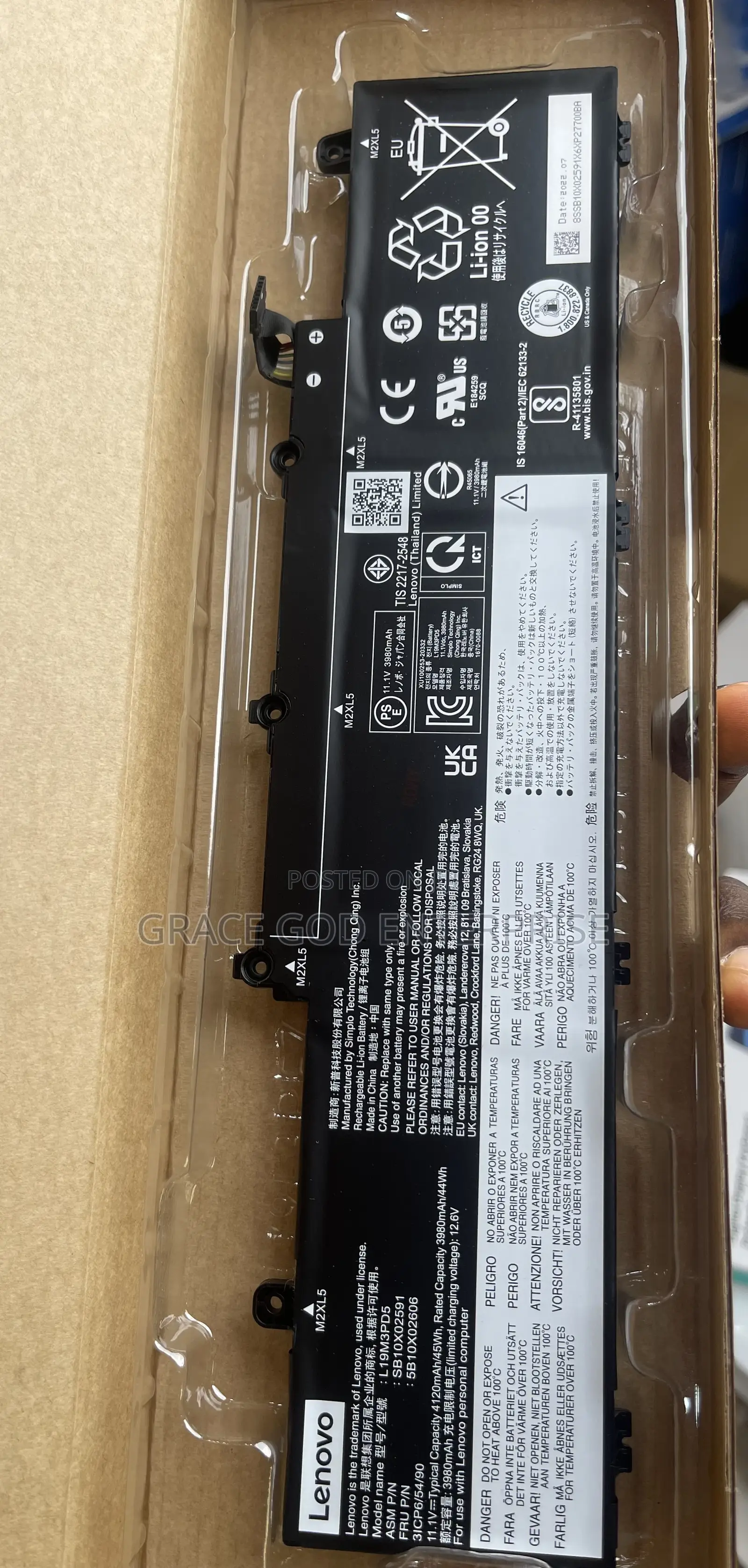 Original Lenovo Battery E14 E15 Gen 2 3 4 L19M3PD5